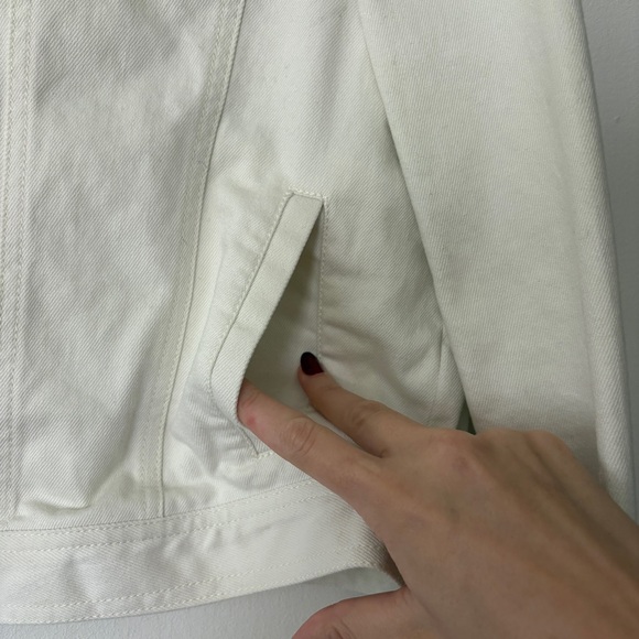 Boden White Denim Jacket Women’s Size 8 - Picture 5 of 11